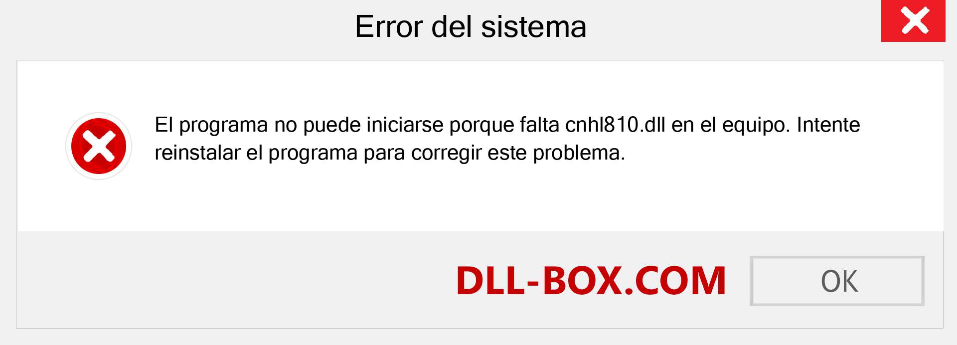 ¿Falta el archivo cnhl810.dll ?. Descargar para Windows 7, 8, 10 - Corregir cnhl810 dll Missing Error en Windows, fotos, imágenes