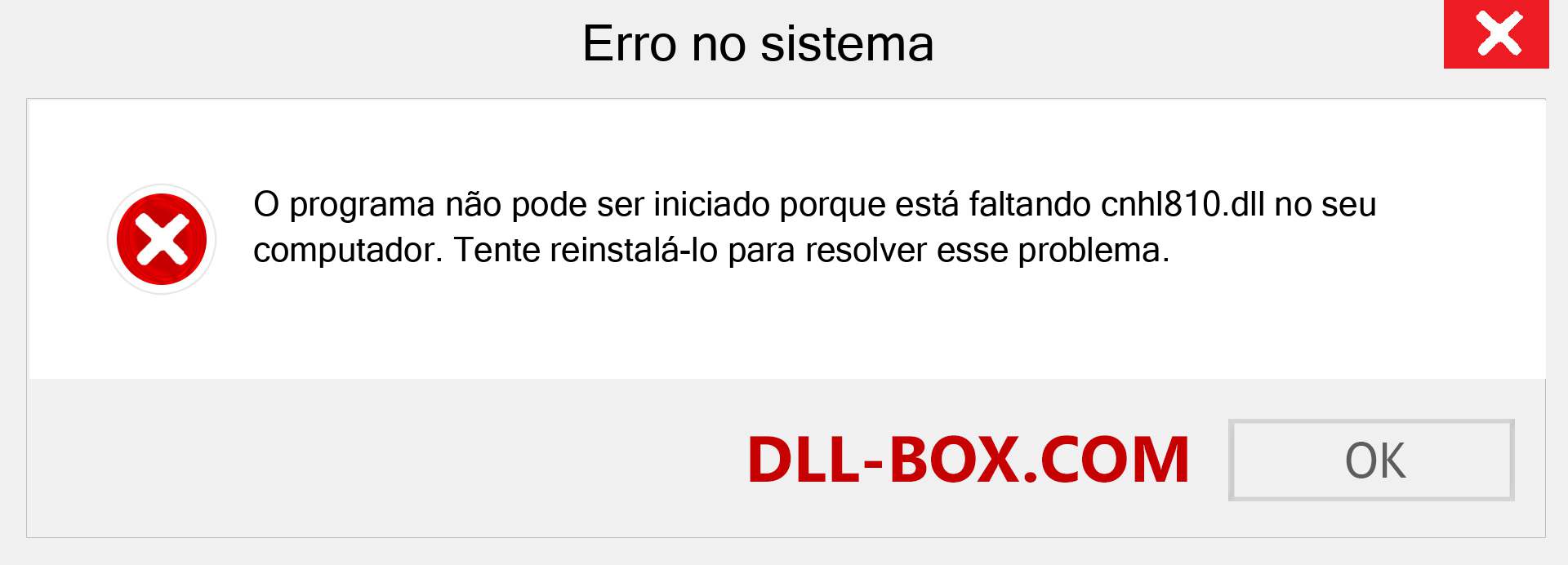 Arquivo cnhl810.dll ausente ?. Download para Windows 7, 8, 10 - Correção de erro ausente cnhl810 dll no Windows, fotos, imagens